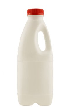 White plastic bottle with handle isolate