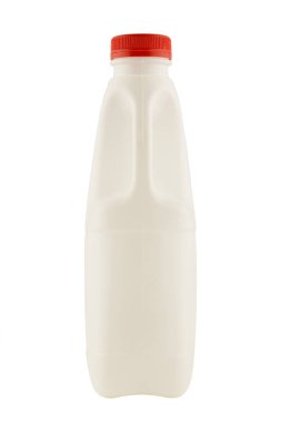 White plastic bottle with handle isolate