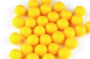 Yellow round vitamins pills isolate