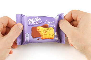 LVIV, UKRAINE - March 28, 2022: Milka choco cow