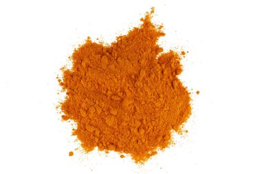 turmeric powder on a white isolate background