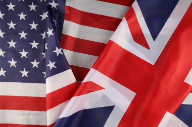 USA flag and Great Britain silk