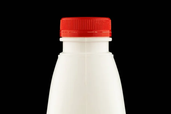 White Plastic Bottle Handle Black Background — Fotografia de Stock