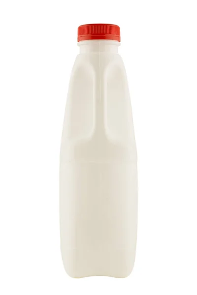 Μπουκάλι Πλαστικό Λευκό Λαβή Απομονώνει — Φωτογραφία Αρχείου