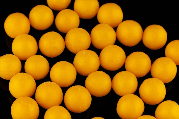 Yellow Vitamins Pills Black Background — Stok fotoğraf