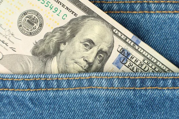 Money Dollars Your Pants Pocket — Stockfoto