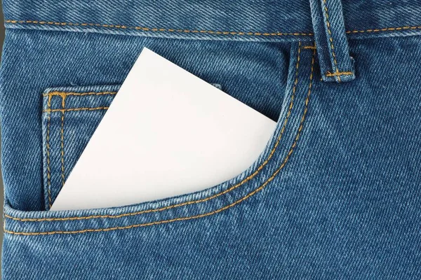White waste paper sticker in pants pocket