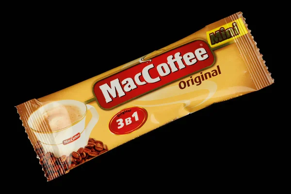 Lviv Ukraine April 2022 Maccoffee Instant Coffee Stickers — Zdjęcie stockowe