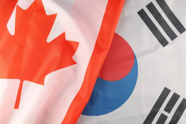 Σημαία Νότιας Κορέας Και Καναδά — Φωτογραφία Αρχείου