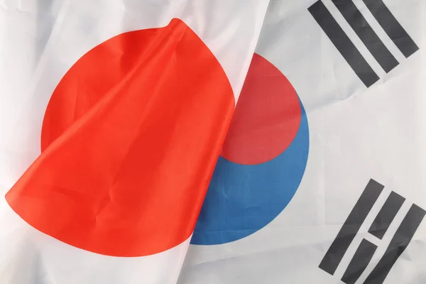 Σημαία Νότιας Κορέας Και Ιαπωνίας — Φωτογραφία Αρχείου