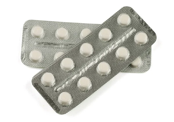 White Pills Transparent Blister — Stock Photo, Image