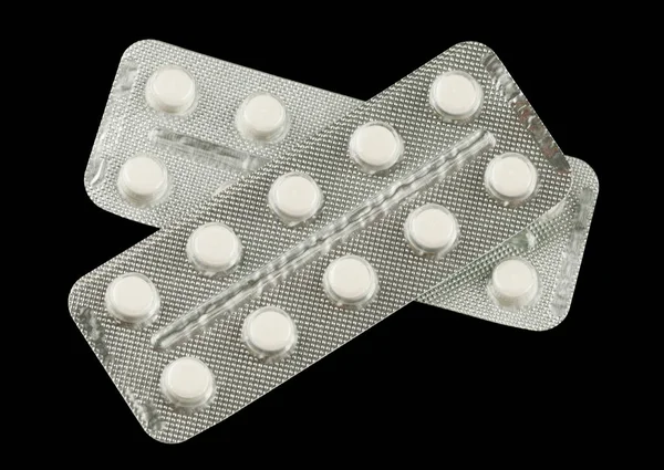 White Pills Transparent Blister — Stock Photo, Image