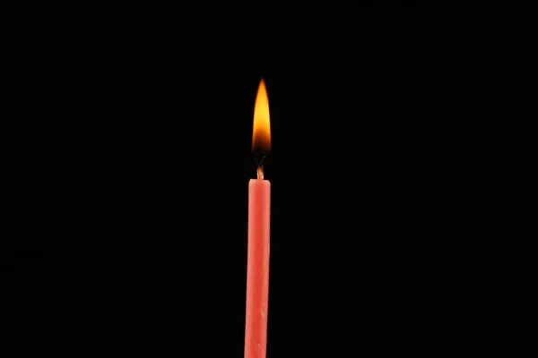 Burning Thin Candle Close — Stok fotoğraf