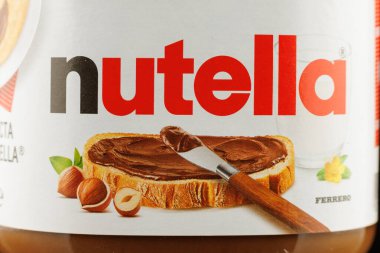 LVIV, UKRAINE - May 29, 2022: Nutella. Hazelnut cocoa spread