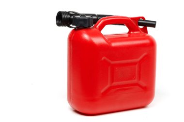 Red plastic canister for fuel isolate