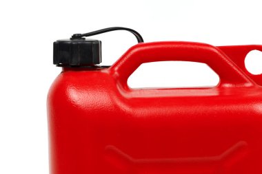 Red plastic canister for fuel isolate
