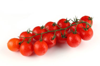 cherry tomatoes isolated and top view