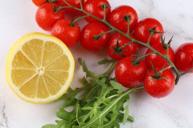 healthy eating background. Vegetables and greens on the table