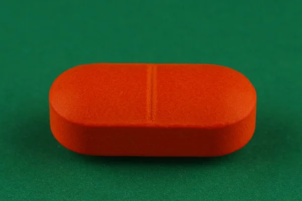 Orange Oblong Tablet Medical Drugs — Fotografia de Stock