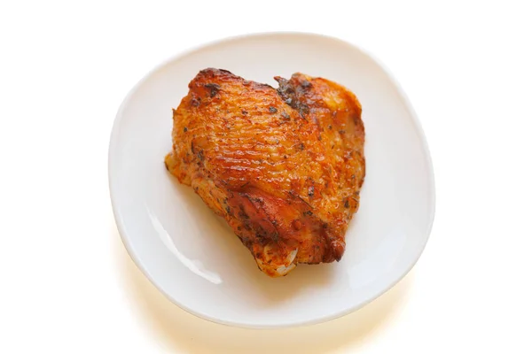 Piece Roasted Fried Chicken Plate — Stock Photo, Image