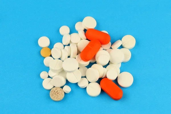 Lots Colorful Pills Medicines — 图库照片