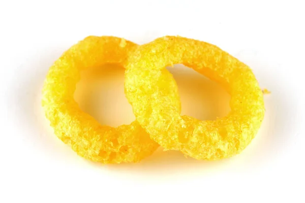 Corn Rings Yellow Snacks Isolate — 스톡 사진