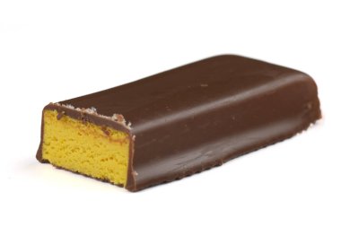 protein bar isolated on white. Protein sports nutrition. Banana bar.