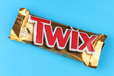 LVIV, UKRAINE - July 20, 2022: Twix chocolate bar