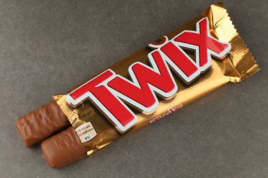 LVIV, UKRAINE - July 20, 2022: Twix chocolate bar