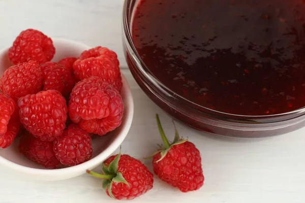 Raspberry Jam Glass Vessel — Stock Photo, Image