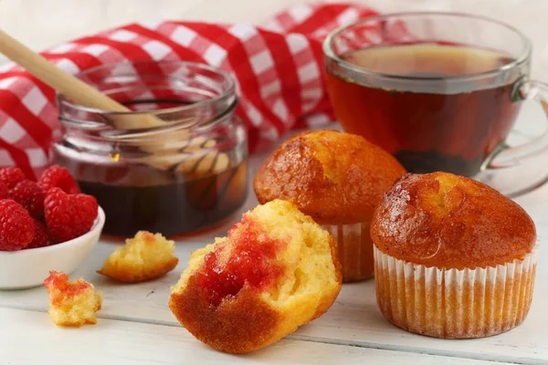 Breakfast Muffins Delicious Pastries Table — Stock fotografie