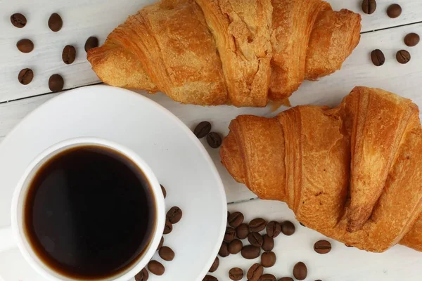 Croissant Coffee Lifestyle Croissant White — Stockfoto