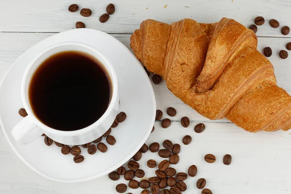 Croissant Coffee Lifestyle Croissant White — Fotografia de Stock