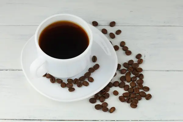 Coffee Cup Grains Table — Stock Photo, Image