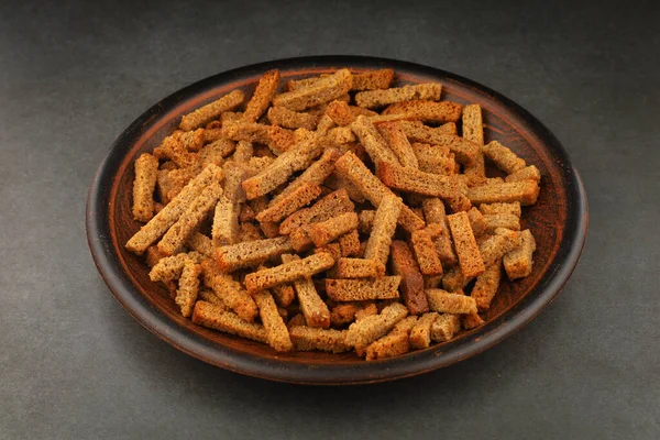 Rye Crackers Plate Snacks Rye Crackers Strip — 스톡 사진