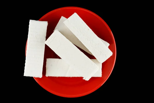Pastilla Weißes Süßwarenprodukt Auf Schwarz — Stockfoto