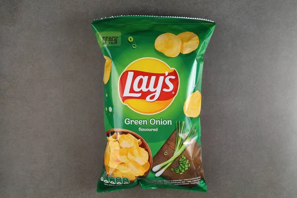 Lviv Ukraine Septembre 2022 Lays Green Oignon Chips — Photo