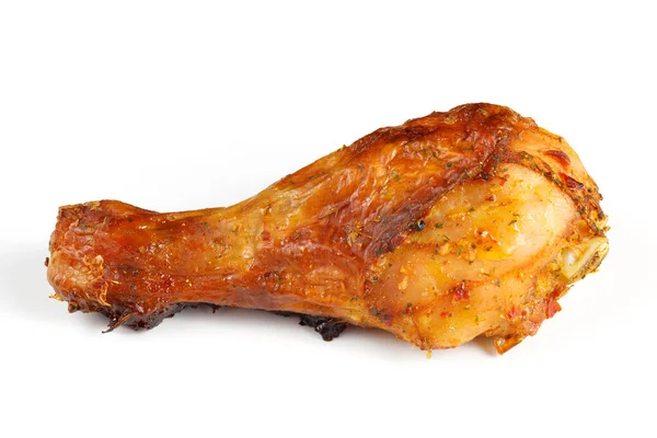 Τηγανητό Πόδι Κοτόπουλου Λευκό Απομονωμένο — Φωτογραφία Αρχείου