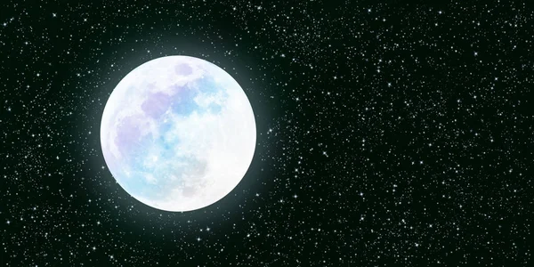 Фоне Галактики Полная Луна Много Звезд — стоковое фото