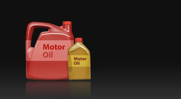 Motorolie Gallon Geïsoleerd Met Horizontale Kopieerruimte Zwarte Achtergrond Knippad — Stockfoto
