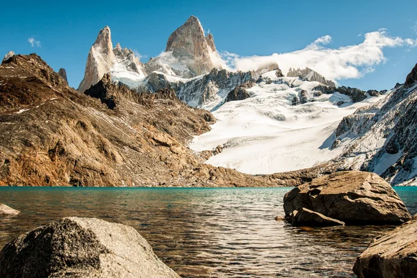 Fitz roy y lago "de los 3" 02 — Foto de Stock