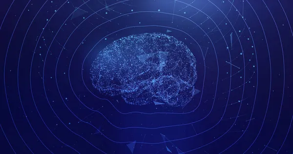 Cérebro Ciberespaço Fundo Abstrato Por Dados Multiplicando Conhecimento Tecnologia Conexão — Fotografia de Stock