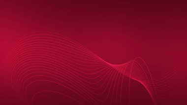 Soyut kırmızı arkaplanda çizgiler ve noktalar oyunu. Sevgililer Günü konsepti. 3B görüntüleme.