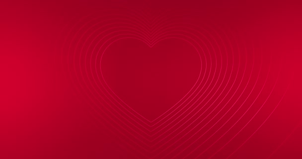 Repeated Online Hearts Red Background Pulsation Movement Video — Stockvideo