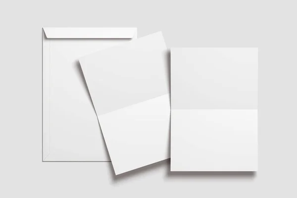 Envelope Sheets Mockup Grey Background Illustration — стоковое фото