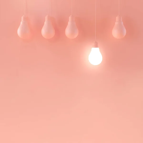 Lampadine Sospensione Sfondo Rosa Colorato Illustrazione — Foto Stock