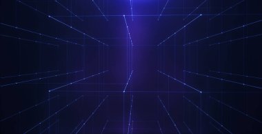 Soyut teknoloji arka planı bloke ediyor. Blok zinciri ve veri konsepti. Siber uzayda neon hattı.