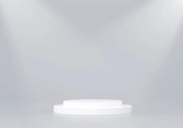 Minimalist Platform Highlights White Background Rendering — Foto de Stock