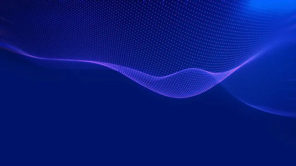 Datenwelle Metaverse Teilchen Wellen Hintergrund Mit Blauem Led Licht Cloud — Stockfoto