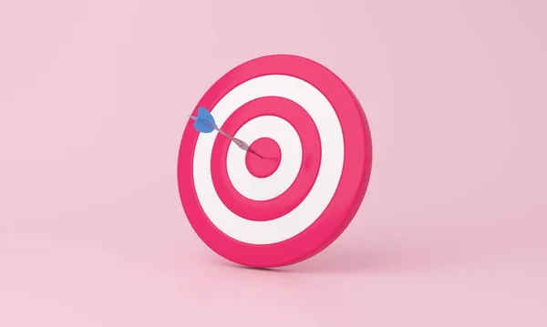 Target Board Met Pijl Roze Achtergrond Succesvolle Opname Destructie — Stockfoto